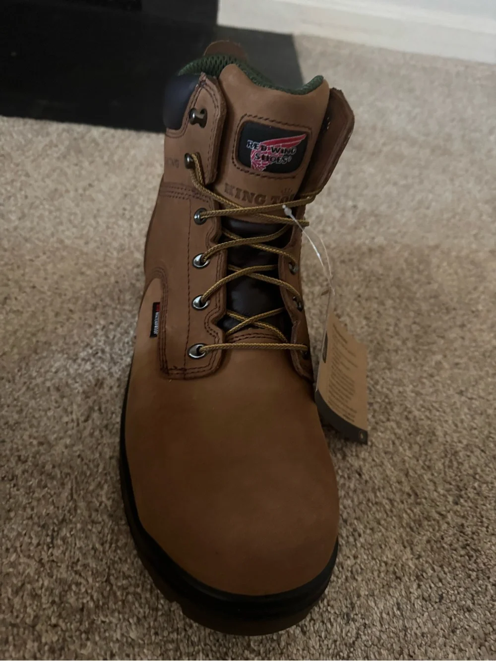 Red Wing Shoes Brown Lace-Up Waterproof Work Boots
